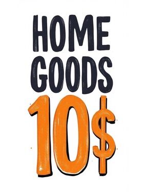 Home Goods 10 Dollar Decorative Sign - Orange and Black